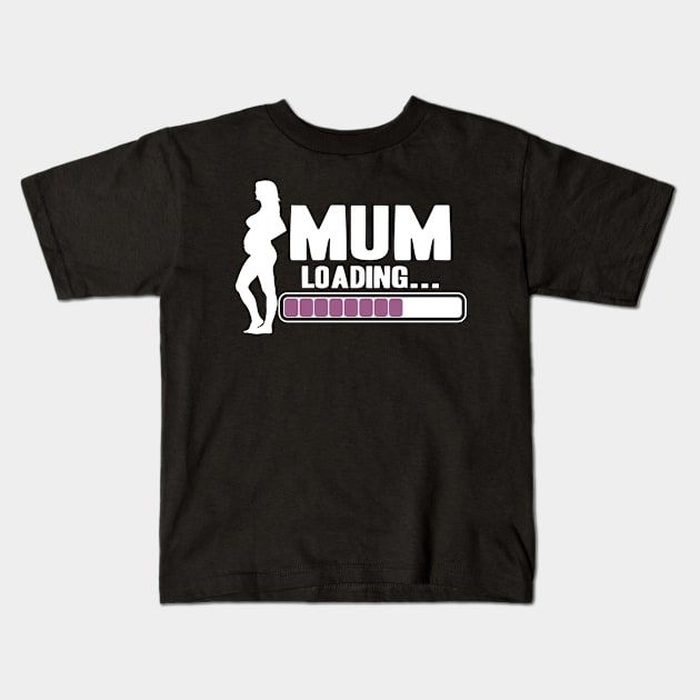 Cute Mom To Be Loading New Mother Newborn Baby Pregnancy Pregnant Kids T-Shirt by Kuehni